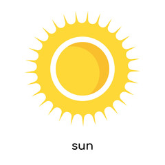 sun icon vector sign and symbol isolated on white background, sun logo concept