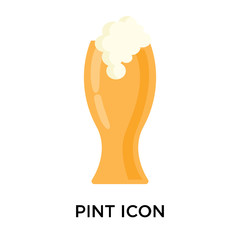 Pint icon vector sign and symbol isolated on white background, Pint logo concept