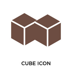 Cube icon vector sign and symbol isolated on white background, Cube logo concept