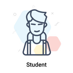 Student icon vector sign and symbol isolated on white background, Student logo concept