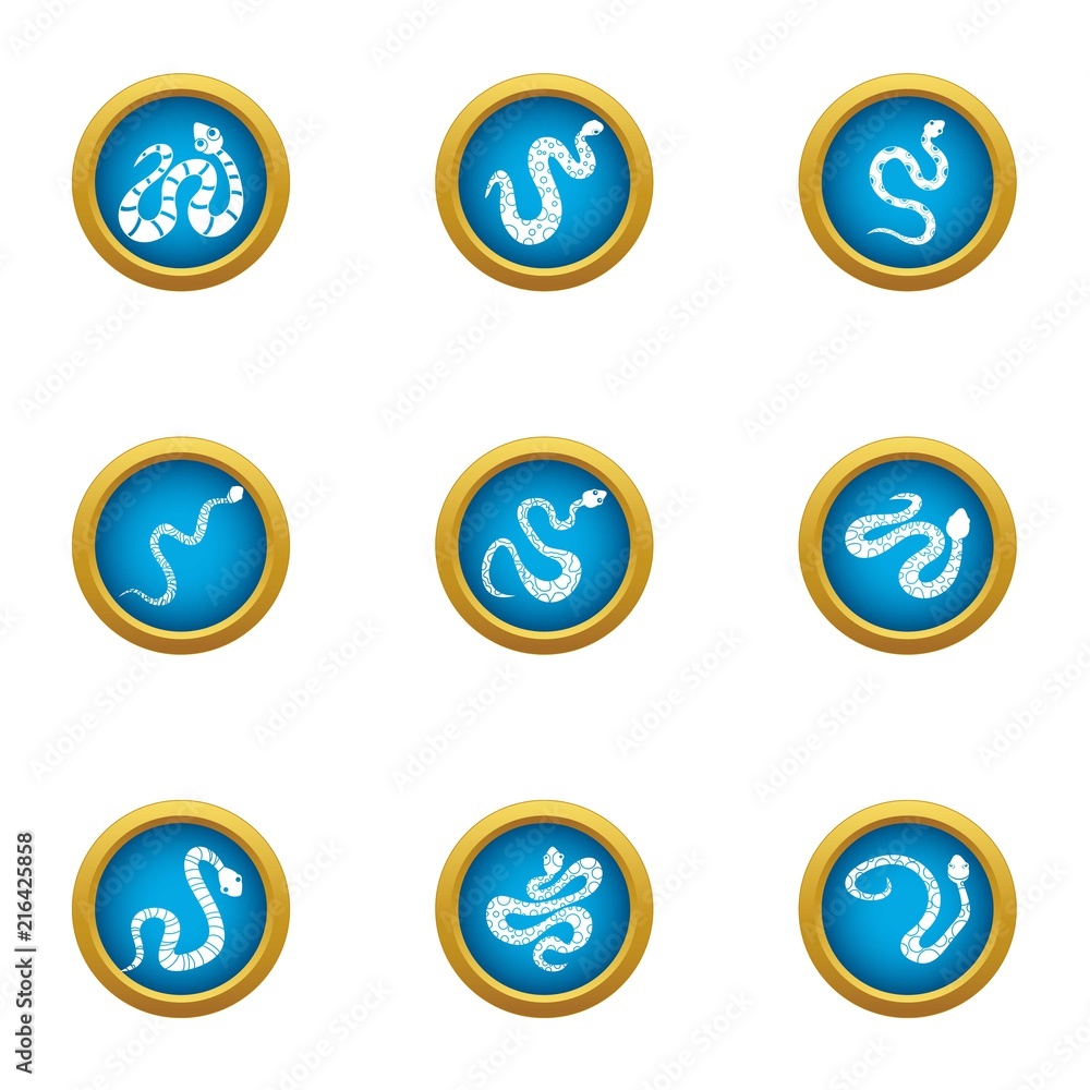 Poster viper icons set. flat set of 9 viper vector icons for web isolated on white background