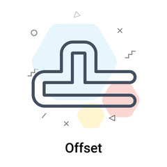 Offset icon vector sign and symbol isolated on white background, Offset logo concept