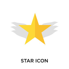 Obraz premium Star icon vector sign and symbol isolated on white background, Star logo concept