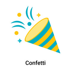Confetti icon vector sign and symbol isolated on white background, Confetti logo concept