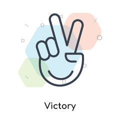 Victory icon vector sign and symbol isolated on white background, Victory logo concept
