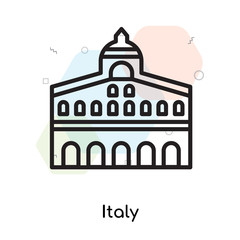 Italy icon vector sign and symbol isolated on white background, Italy logo concept