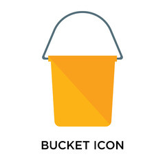 Bucket icon vector sign and symbol isolated on white background, Bucket logo concept