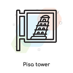 Pisa tower icon vector sign and symbol isolated on white background, Pisa tower logo concept