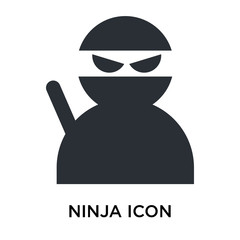 Ninja icon vector sign and symbol isolated on white background, Ninja logo concept