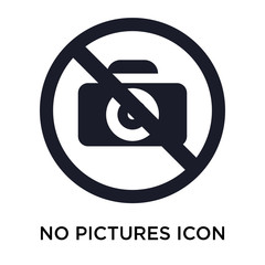 No pictures icon vector sign and symbol isolated on white background, No pictures logo concept