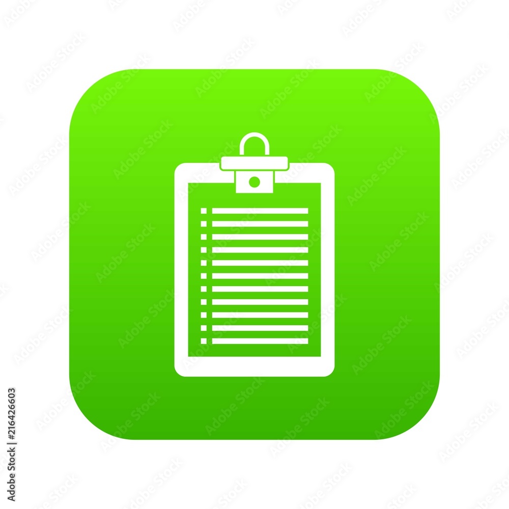 Poster clipboard with check list icon digital green for any design isolated on white vector illustration