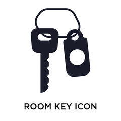 Room key icon vector sign and symbol isolated on white background, Room key logo concept