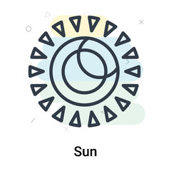 Sun icon vector sign and symbol isolated on white background, Sun logo concept