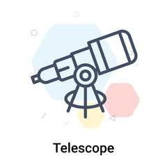 Telescope icon vector sign and symbol isolated on white background, Telescope logo concept