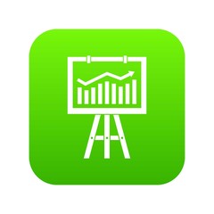 Flipchart with marketing data icon digital green for any design isolated on white vector illustration