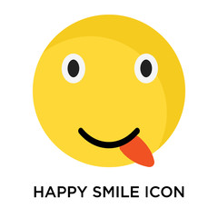 Happy smile icon vector sign and symbol isolated on white background, Happy smile logo concept