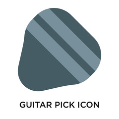 Guitar pick icon vector sign and symbol isolated on white background, Guitar pick logo concept