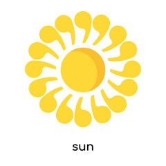 sun icon vector sign and symbol isolated on white background, sun logo concept