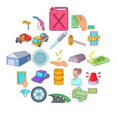 Vehicle maintenance icons set. Cartoon set of 25 vehicle maintenance vector icons for web isolated on white background