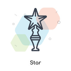 Star icon vector sign and symbol isolated on white background, Star logo concept