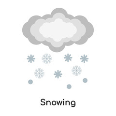 Snowing icon vector sign and symbol isolated on white background, Snowing logo concept