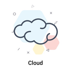 Cloud icon vector sign and symbol isolated on white background, Cloud logo concept