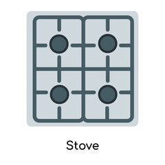 Stove icon vector sign and symbol isolated on white background, Stove logo concept