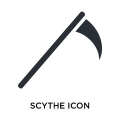 Scythe icon vector sign and symbol isolated on white background, Scythe logo concept