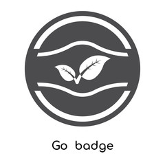 Go green badge icon vector sign and symbol isolated on white background, Go green badge logo concept