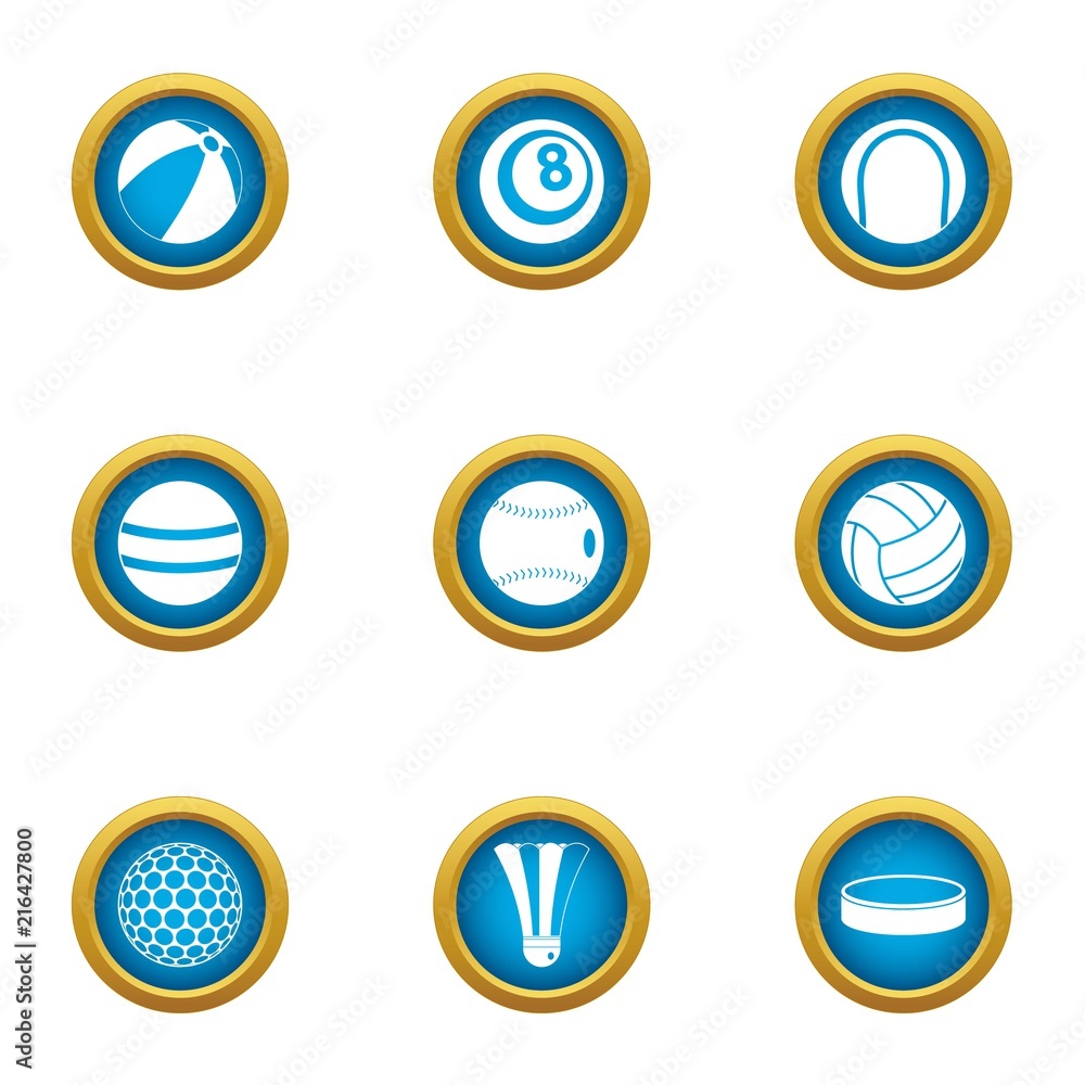 Poster sphere icons set. flat set of 9 sphere vector icons for web isolated on white background
