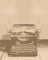 Vintage Tattered Typewriter Illustration
