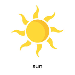 sun icon vector sign and symbol isolated on white background, sun logo concept