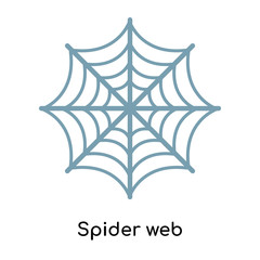 Obraz premium Spider web icon vector sign and symbol isolated on white background, Spider web logo concept
