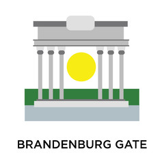 Brandenburg gate icon vector sign and symbol isolated on white background, Brandenburg gate logo concept © vectorstockcompany