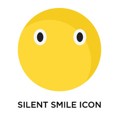 Silent smile icon vector sign and symbol isolated on white background, Silent smile logo concept