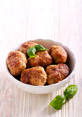 Beef meatballs in a bowl