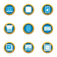 Microcrystal icons set. Flat set of 9 microcrystal vector icons for web isolated on white background