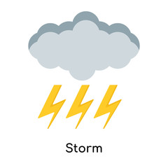 Storm icon vector sign and symbol isolated on white background, Storm logo concept