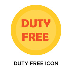 Duty free icon vector sign and symbol isolated on white background, Duty free logo concept