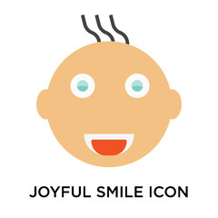 Joyful smile icon vector sign and symbol isolated on white background, Joyful smile logo concept