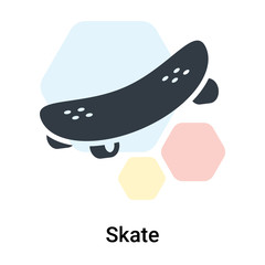 Skate icon vector sign and symbol isolated on white background, Skate logo concept