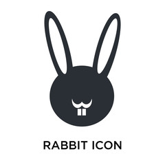 Rabbit icon vector sign and symbol isolated on white background, Rabbit logo concept