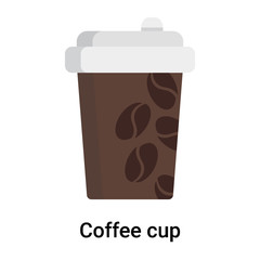 Coffee cup icon vector sign and symbol isolated on white background, Coffee cup logo concept
