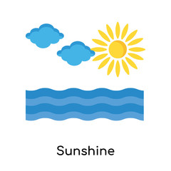 Sunshine icon vector sign and symbol isolated on white background, Sunshine logo concept