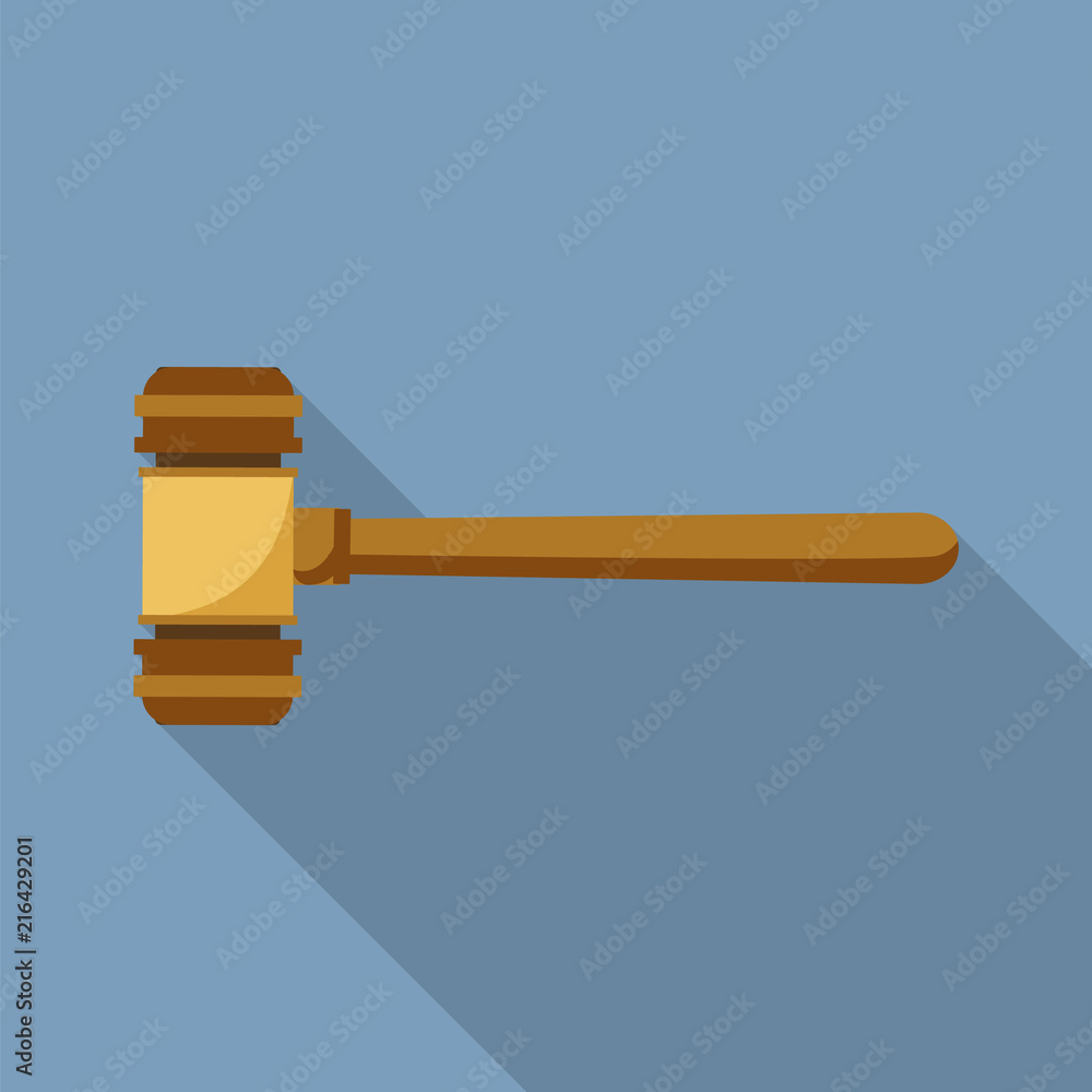 Poster judge wood hammer icon. flat illustration of judge wood hammer vector icon for web design