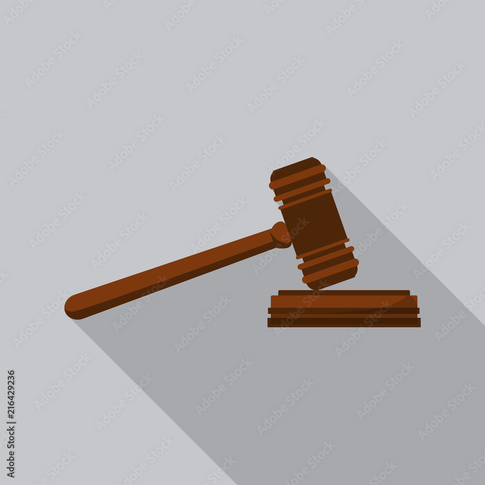 Poster judge gavel icon. flat illustration of judge gavel vector icon for web design