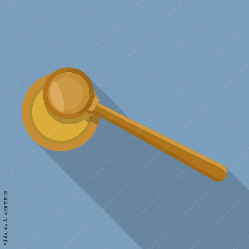Poster top view judge gavel icon. flat illustration of top view judge gavel vector icon for web design