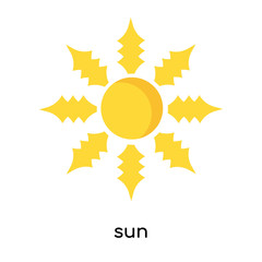 sun icon vector sign and symbol isolated on white background, sun logo concept