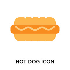 Hot dog icon vector sign and symbol isolated on white background, Hot dog logo concept