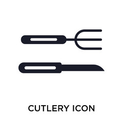 Cutlery icon vector sign and symbol isolated on white background, Cutlery logo concept